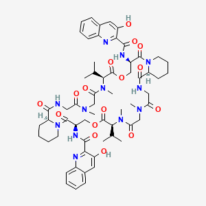 molecular formula C60H76N12O16 B1212530 Sandramycin 