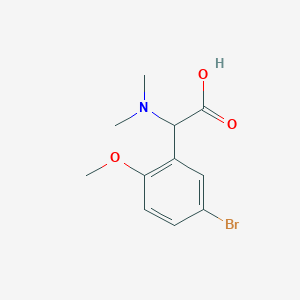 molecular formula C11H14BrNO3 B12125358 2-(5-Bromo-2-methoxyphenyl)-2-(dimethylamino)acetic acid 