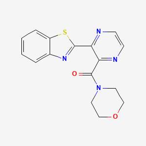 molecular formula C16H14N4O2S B12125385 3-Benzothiazol-2-ylpyrazin-2-yl morpholin-4-yl ketone 