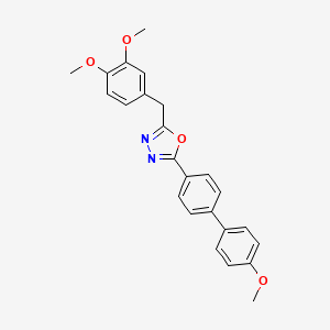 molecular formula C24H22N2O4 B1212542 2-[(3,4-Dimethoxyphenyl)methyl]-5-[4-(4-methoxyphenyl)phenyl]-1,3,4-oxadiazole 