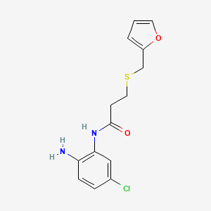 molecular formula C14H15ClN2O2S B12125422 Propanamide, N-(2-amino-5-chlorophenyl)-3-[(2-furanylmethyl)thio]- CAS No. 1152576-12-9