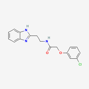 molecular formula C17H16ClN3O2 B12125424 N-[2-(1H-benzimidazol-2-yl)ethyl]-2-(3-chlorophenoxy)acetamide 