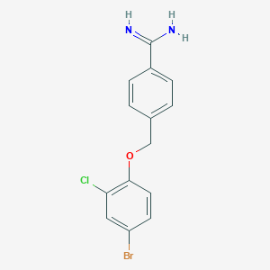 molecular formula C14H12BrClN2O B12125437 Benzenecarboximidamide, 4-[(4-bromo-2-chlorophenoxy)methyl]- CAS No. 1152544-08-5