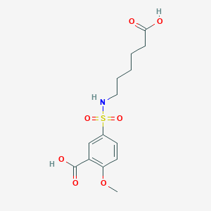 molecular formula C14H19NO7S B12125492 5-(5-Carboxy-pentylsulfamoyl)-2-methoxy-benzoic acid 