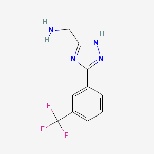 molecular formula C10H9F3N4 B12125527 1H-1,2,4-Triazole-5-methanamine, 3-[3-(trifluoromethyl)phenyl]- 