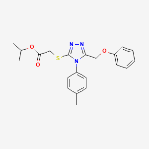 molecular formula C21H23N3O3S B12125600 propan-2-yl {[4-(4-methylphenyl)-5-(phenoxymethyl)-4H-1,2,4-triazol-3-yl]sulfanyl}acetate 