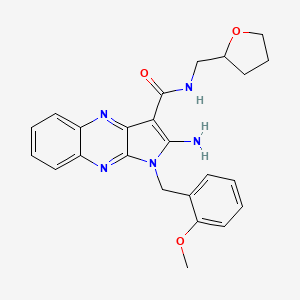 molecular formula C24H25N5O3 B12125729 2-amino-1-(2-methoxybenzyl)-N-(tetrahydrofuran-2-ylmethyl)-1H-pyrrolo[2,3-b]quinoxaline-3-carboxamide 