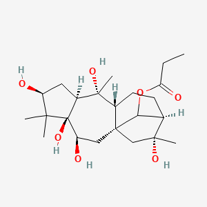 molecular formula C23H38O7 B1212574 [(1S,3S,4R,6S,8S,9R,10R,13R,14R)-3,4,6,9,14-pentahydroxy-5,5,9,14-tetramethyl-16-tetracyclo[11.2.1.01,10.04,8]hexadecanyl] propanoate CAS No. 23984-17-0