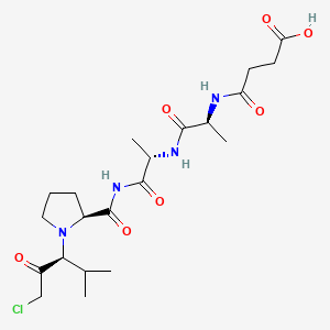 molecular formula C21H33ClN4O7 B1212579 Succinyl-alanyl-alanyl-prolyl-valine chloromethyl ketone CAS No. 65144-33-4