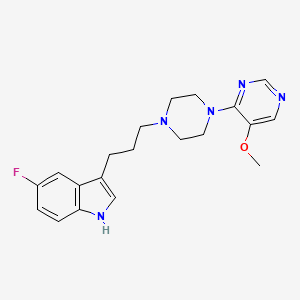 molecular formula C20H24FN5O B1212582 5-fluoro-3-[3-[4-(5-methoxypyrimidin-4-yl)piperazin-1-yl]propyl]-1H-indole 