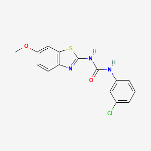 molecular formula C15H12ClN3O2S B12125881 1-(3-Chlorophenyl)-3-(6-methoxy-1,3-benzothiazol-2-yl)urea 