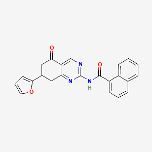 molecular formula C23H17N3O3 B12125886 N-[7-(furan-2-yl)-5-oxo-5,6,7,8-tetrahydroquinazolin-2-yl]naphthalene-1-carboxamide 