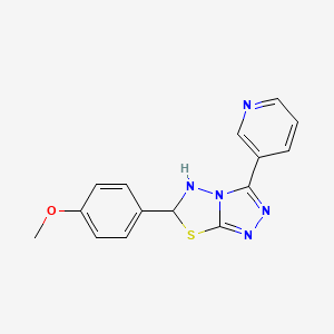 molecular formula C15H13N5OS B12125932 6-(4-Methoxyphenyl)-3-pyridin-3-yl-5,6-dihydro-[1,2,4]triazolo[3,4-b][1,3,4]thiadiazole 