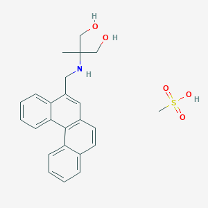 molecular formula C24H27NO5S B012126 1,3-Propanediol, 2-((benzo(c)phenanthren-5-ylmethyl)amino)-2-methyl-, methanesulfonate (salt) CAS No. 104500-15-4