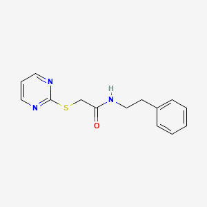 molecular formula C14H15N3OS B12126004 N-(2-phenylethyl)-2-pyrimidin-2-ylsulfanylacetamide 