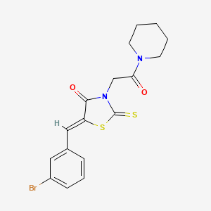 molecular formula C17H17BrN2O2S2 B12126113 (5Z)-5-(3-bromobenzylidene)-3-[2-oxo-2-(piperidin-1-yl)ethyl]-2-thioxo-1,3-thiazolidin-4-one 