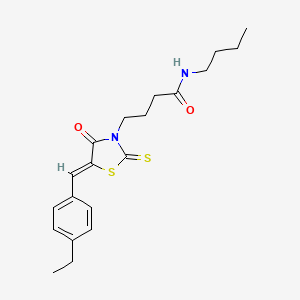 molecular formula C20H26N2O2S2 B12126126 N-butyl-4-[(5Z)-5-(4-ethylbenzylidene)-4-oxo-2-thioxo-1,3-thiazolidin-3-yl]butanamide 
