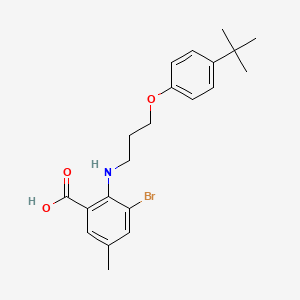 molecular formula C21H26BrNO3 B12126130 Benzoic acid, 3-bromo-2-[[3-[4-(1,1-dimethylethyl)phenoxy]propyl]amino]-5-methyl- CAS No. 937661-24-0