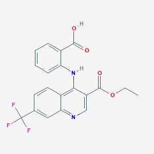 molecular formula C20H15F3N2O4 B12126161 2-{[3-(Ethoxycarbonyl)-7-(trifluoromethyl)-4-quinolyl]amino}benzoic acid 