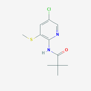 molecular formula C11H15ClN2OS B12126261 Propanamide, N-[5-chloro-3-(methylthio)-2-pyridinyl]-2,2-dimethyl- CAS No. 86847-85-0