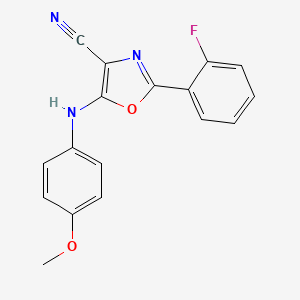 molecular formula C17H12FN3O2 B1212628 2-(2-Fluorophenyl)-5-(4-methoxyanilino)-4-oxazolecarbonitrile 
