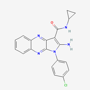 molecular formula C20H16ClN5O B12126310 2-amino-1-(4-chlorophenyl)-N-cyclopropyl-1H-pyrrolo[2,3-b]quinoxaline-3-carboxamide 