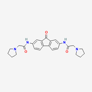 molecular formula C25H28N4O3 B1212633 2,7-Bis((pyrrolidino)acetamido)fluoren-9-one CAS No. 64953-57-7