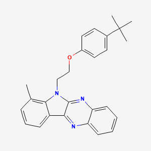 molecular formula C27H27N3O B12126371 6-[2-(4-tert-butylphenoxy)ethyl]-7-methyl-6H-indolo[2,3-b]quinoxaline 