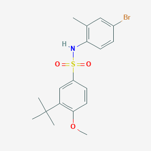 molecular formula C18H22BrNO3S B12126372 {[3-(Tert-butyl)-4-methoxyphenyl]sulfonyl}(4-bromo-2-methylphenyl)amine 