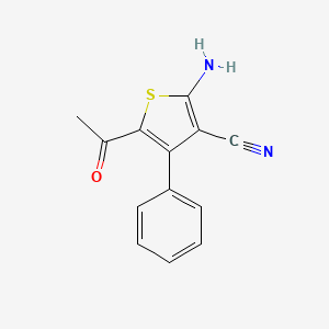 molecular formula C13H10N2OS B12126455 5-Acetyl-2-amino-4-phenylthiophene-3-carbonitrile CAS No. 120289-88-5