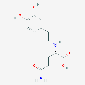 molecular formula C13H18N2O5 B1212646 L-Glutamine, N-(2-(3,4-dihydroxyphenyl)ethyl)- CAS No. 56104-03-1