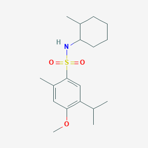 molecular formula C18H29NO3S B12126563 {[4-Methoxy-2-methyl-5-(methylethyl)phenyl]sulfonyl}(2-methylcyclohexyl)amine 