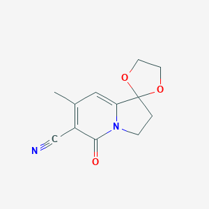 2',3'-Dihydro-7'-methyl-5'-oxo-spiro[1,3-dioxolane-2,1'(5'H)-indolizine]-6'-carbonitrile