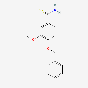 molecular formula C15H15NO2S B12126647 Benzenecarbothioamide, 3-methoxy-4-(phenylmethoxy)- CAS No. 60758-98-7