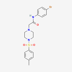 molecular formula C19H22BrN3O3S B12126689 N-(4-bromophenyl)-2-{4-[(4-methylphenyl)sulfonyl]piperazinyl}acetamide 