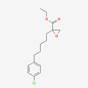 molecular formula C16H21ClO3 B1212671 ethyl 2-[5-(4-chlorophenyl)pentyl]oxirane-2-carboxylate CAS No. 78573-55-4