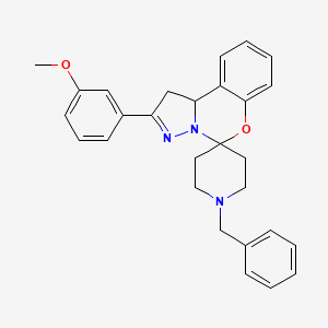 molecular formula C28H29N3O2 B12126787 1-Benzyl-2'-(3-methoxyphenyl)-1',10b'-dihydrospiro[piperidine-4,5'-pyrazolo[1,5-c][1,3]benzoxazine] 