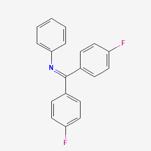 molecular formula C19H13F2N B12126789 Benzenamine, N-[bis(4-fluorophenyl)methylene]- CAS No. 109997-74-2