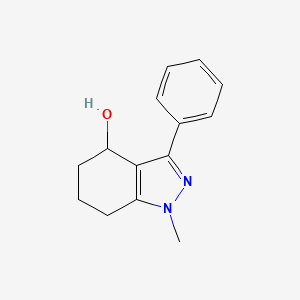molecular formula C14H16N2O B12126816 1H-Indazol-4-ol, 4,5,6,7-tetrahydro-1-methyl-3-phenyl- CAS No. 51093-35-7