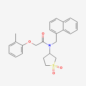 molecular formula C24H25NO4S B12126900 N-(1,1-dioxidotetrahydrothiophen-3-yl)-2-(2-methylphenoxy)-N-(naphthalen-1-ylmethyl)acetamide 