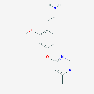 molecular formula C14H17N3O2 B12126923 Benzeneethanamine, 2-methoxy-4-[(6-methyl-4-pyrimidinyl)oxy]- CAS No. 927983-01-5