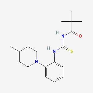 2,2-dimethyl-N-[[2-(4-methyl-1-piperidinyl)anilino]-sulfanylidenemethyl]propanamide