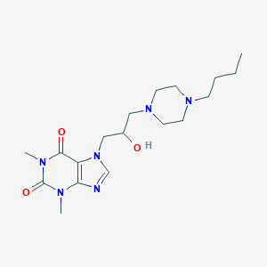 molecular formula C18H30N6O3 B012127 7-(2-Hydroxy-3-(4-butyl-1-piperazinyl)propyl)theophylline CAS No. 19971-76-7