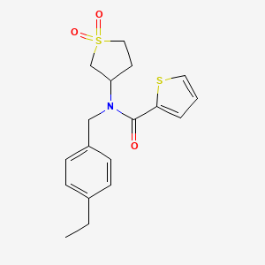 molecular formula C18H21NO3S2 B12127109 N-(1,1-dioxidotetrahydrothiophen-3-yl)-N-(4-ethylbenzyl)thiophene-2-carboxamide 