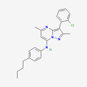 molecular formula C24H25ClN4 B12127126 N-(4-butylphenyl)-3-(2-chlorophenyl)-2,5-dimethylpyrazolo[1,5-a]pyrimidin-7-amine 