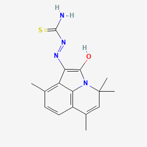 molecular formula C16H18N4OS B12127145 (2E)-2-(4,4,6,9-tetramethyl-2-oxo-4H-pyrrolo[3,2,1-ij]quinolin-1(2H)-ylidene)hydrazinecarbothioamide 
