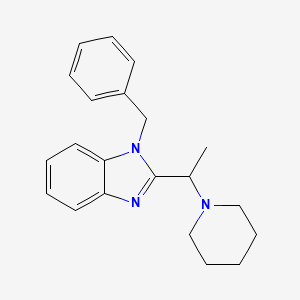 molecular formula C21H25N3 B12127159 1-Benzyl-2-(1-piperidin-1-ylethyl)benzimidazole 