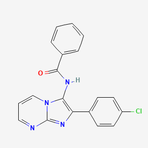 molecular formula C19H13ClN4O B12127170 N-[2-(4-chlorophenyl)imidazo[1,2-a]pyrimidin-3-yl]benzamide 