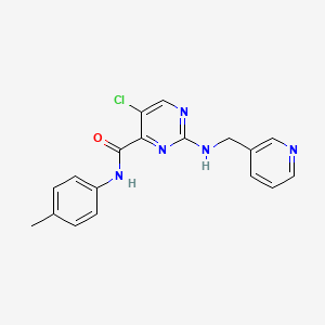 molecular formula C18H16ClN5O B12127178 5-chloro-N-(4-methylphenyl)-2-[(pyridin-3-ylmethyl)amino]pyrimidine-4-carboxamide 