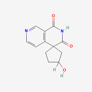 Spiro(cyclopentane-1,4'(1'H)-(2,7)naphthyridine)-1',3'(2'H)-dione, 3-hydroxy-, trans-(+)-